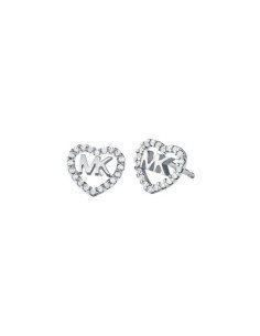 Orecchini a cuore con zirconi e logo Michael Kors
