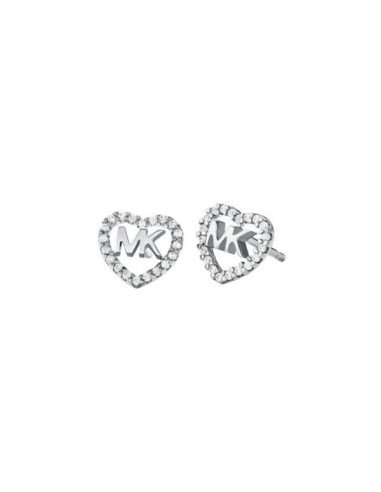 Orecchini a cuore con zirconi e logo Michael Kors