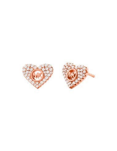 Brincos Michael Kors em ouro rosa com corações de zircónias