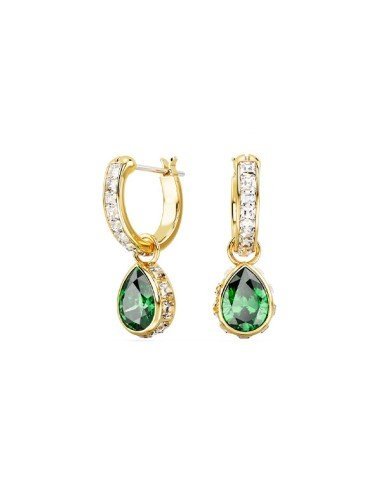 Swarovski Ohrringe Stilla Birne Ohrringe, grün, goldfarben plattiert