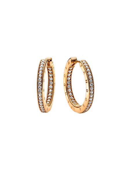 Pandora Shine Logo Creolen und Pavé-Ohrringe