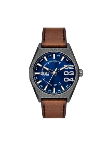 Relógio Diesel Scrapper com bracelete em pele castanha.