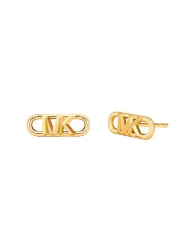 Orecchini Michael Kors placcati in oro con logo MK