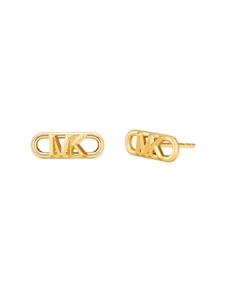 Orecchini Michael Kors placcati in oro con logo MK