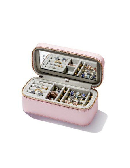 Petite boîte à bijoux Pandora en PU texturé.