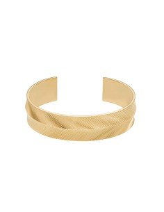 Pulseira Fossil para mulher em ouro dourado com textura linear