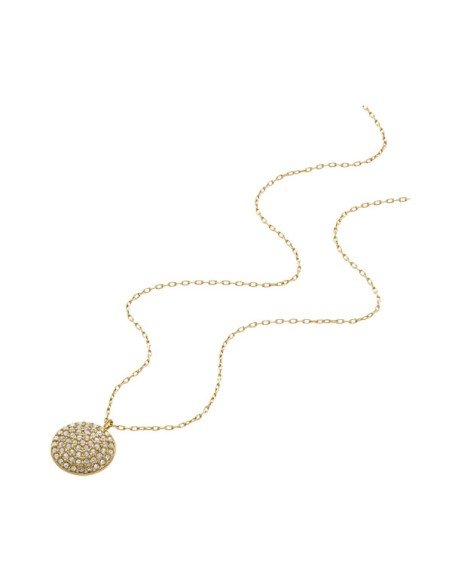 Colar de fósseis para mulher em tom dourado com pedras de zircónio