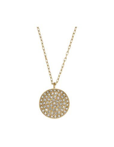 Colar de fósseis para mulher em tom dourado com pedras de zircónio