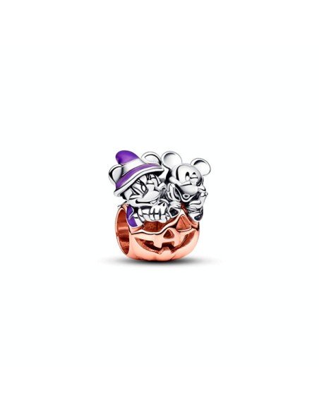Pandora Charm Halloween Pumpkin Charm avec Mickey Mouse & Minnie Mouse