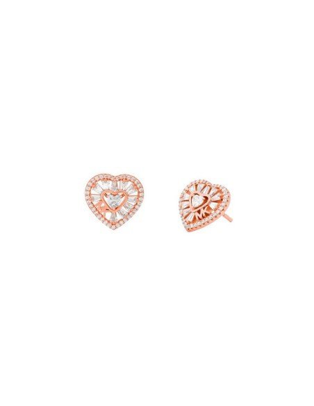 Brincos Michael Kors em forma de coração em ouro rosa