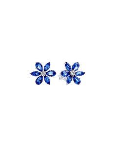 Boucles d'oreilles Pandora Herbarium en bleu brillant