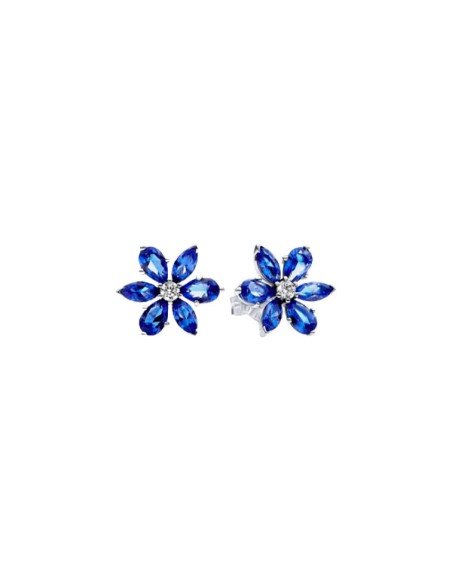 Boucles d'oreilles Pandora Herbarium en bleu brillant