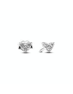 Pandora pendientes de plata con forma de corazón con gemas