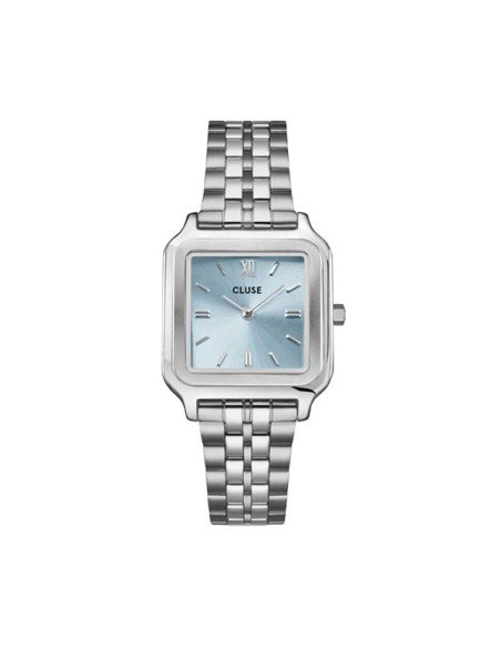Cluse reloj Gracieuse de acero tono plateado con esfera azul