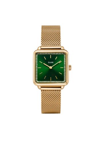 CLUSE LE TÉTRAGONE GOLD AND GREEN TONE WATCH RF CW10309