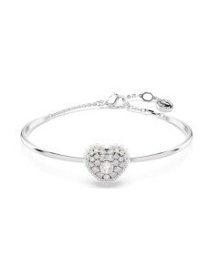 Swarovski Brazalete Hyperbola en tono plateado con corazón