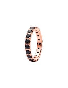 Anillo Eternity negro de Pandora en oro rosa