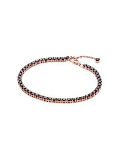 Bracelet Tennis Pandora en noir et or rose