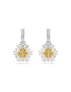 Brincos Swarovski Idyllia com flor amarela
