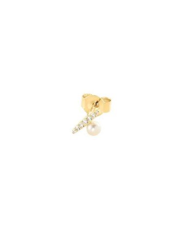Mini piercing Mix & Match Agatha pérola em prata de lei e banhado a ouro