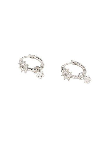 Pendientes Agatha criollas con estrellas en tono plateado
