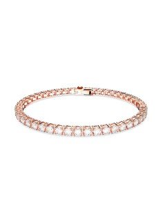 Bracciale tennis Matrix con cristalli trasparenti e placcatura in oro rosa | Samparfums.