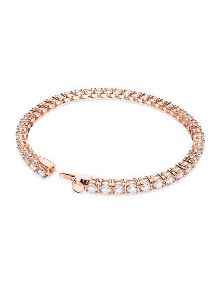 Bracciale tennis Matrix con cristalli trasparenti e placcatura in oro rosa | Samparfums.
