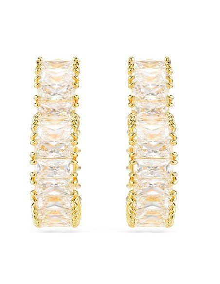 Matrix Hoop Earrings - Weißes Herz mit Goldplattierung | Samparfums.de