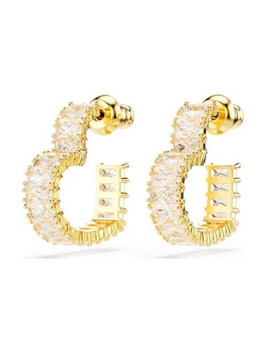 Boucles d'oreilles Matrix - Coeur blanc plaqué or | Samparfums.fr