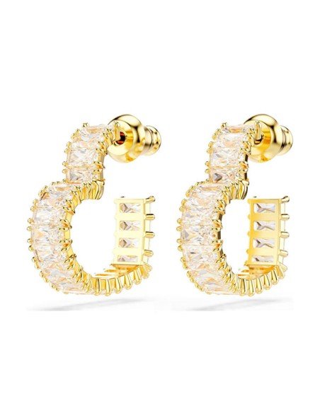 Matrix Hoop Earrings - Weißes Herz mit Goldplattierung | Samparfums.de