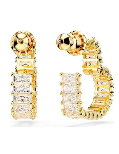 Matrix Hoop Earrings - Weißes Herz mit Goldplattierung | Samparfums.de