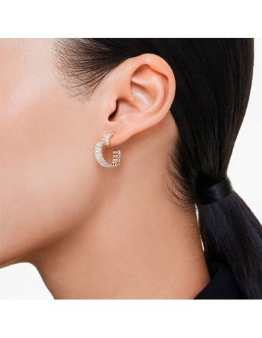 Boucles d'oreilles Matrix - Coeur blanc plaqué or | Samparfums.fr