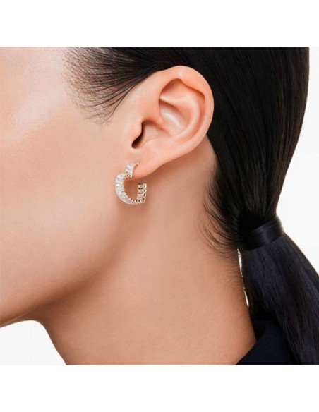 Boucles d'oreilles Matrix - Coeur blanc plaqué or | Samparfums.fr