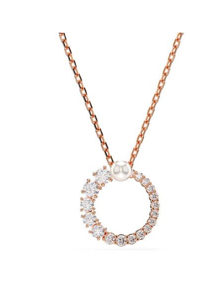 Ciondolo Swarovski Matrix con perla di cristallo e placcatura in oro rosa