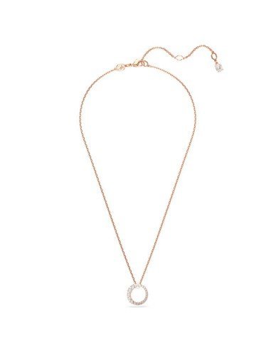Colgante Swarovski Matrix con Perla de Cristal y Baño en Oro Rosa