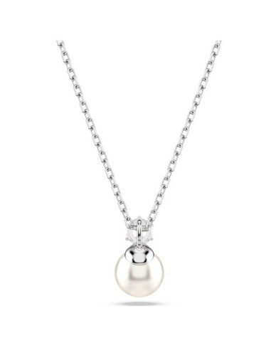 Pendentif Swarovski Matrix avec perle en cristal plaqué rhodium - Elégance intemporelle