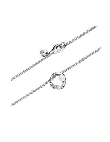 PANDORA COLLAR FORMA ORGÁNICA PAVÉ Y PERLA
