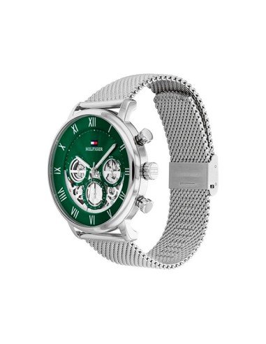 Tommy Hilfiger Legend Herrenuhr in Silber mit grünem Zifferblatt : Klassisch und modern : Samparfums