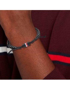 Bracciale da uomo Tommy Hilfiger - Acciaio inossidabile e nylon IP nero - Stile intrecciato e alla moda 2