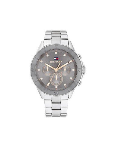 Tommy Hilfiger Mellie Uhr aus Edelstahl mit stilvollem und funktionellem grauem Zifferblatt