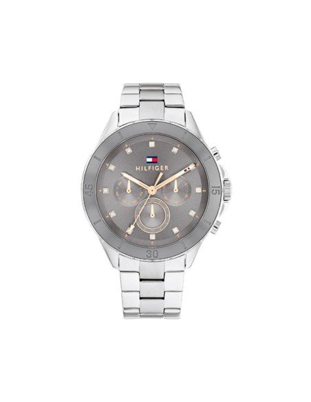 Montre Tommy Hilfiger Mellie en acier inoxydable avec cadran gris élégant et fonctionnel