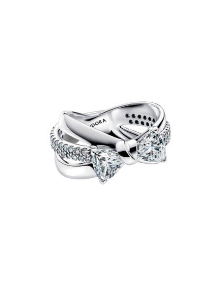 Pandora Ring Crossed Band Shiny Bow - Elégance et style pour toutes les occasions