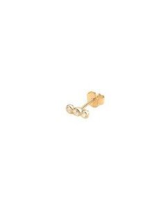 Mini piercing Agatha's Leina: Prata dourada com zircões brancos