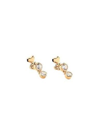 Long gold and zirconia earrings by Agatha for an elegant style