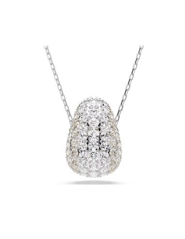 Swarovski Sublima pendant, round white, elegance, rhodium plated