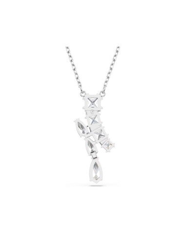 Swarovski Matrix Pendant: Elegance in White and Rhodium for Any Occasion