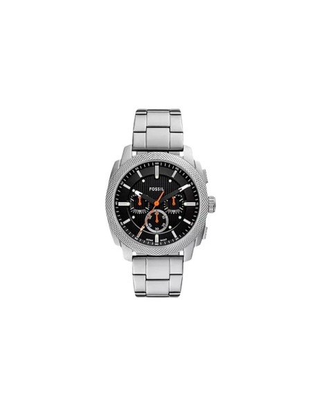 Montre chronographe Fossil Machine : design masculin, bracelet gris et cadran noir