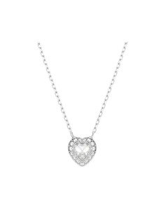 Collar Swarovski Ariana Grande: Corazón blanco, baño de rodio, glamour y elegancia
