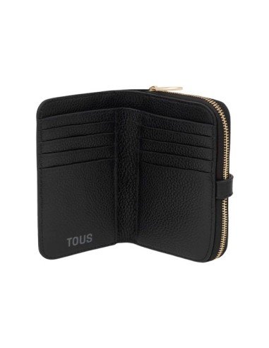Billetera de piel negra Tous Buckles: elegancia y funcionalidad en cada detalle