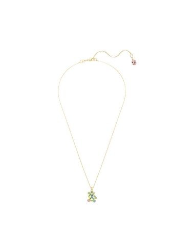 Colgante Gema Swarovski: lujo multicolor en baño tono oro para estilo sofisticado